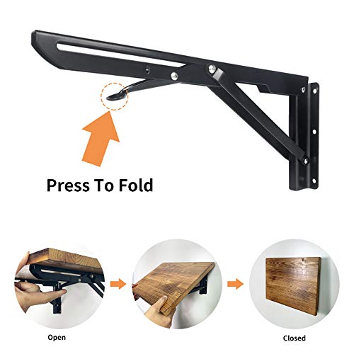 Heavy Duty Folding Shelf Brackets 20 Inch with Screws,Sturdy Metal