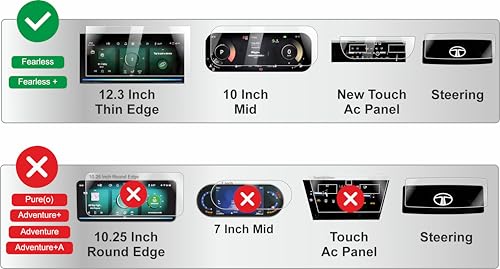 Image of OHAYO 5 Pack Screen Protector for Tata Harrier 2023, 2024 & 2025 | 12.3 Inch Infotainment Display + Instrument Cluster + Steering Control Panel + AC Control Panel + Gear Knob Display Guard | 9H Hardness Military Strength Scratch Resistant Protection | Not Tempered Glass