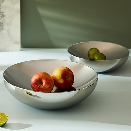 Alessi"Double" Bowl, Large, Silver #TOP4