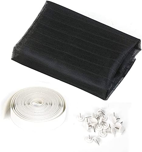 Magnetic Fly Screen for Windows, Mosquito Net for Windows 80*90cm Fly Screen Window Mesh Insect Netting Bug Mosquito with Click-On Install Magnetic StripeBlack