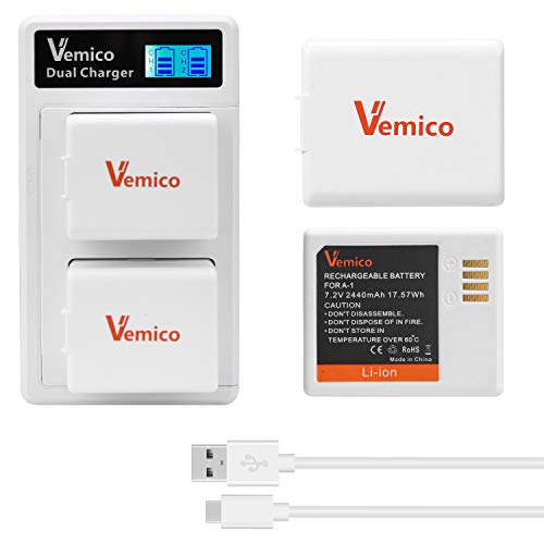 Vemico Arlo Pro 2 Battery Charger Kit 2 X 2440mAh Rechargeable Batteries