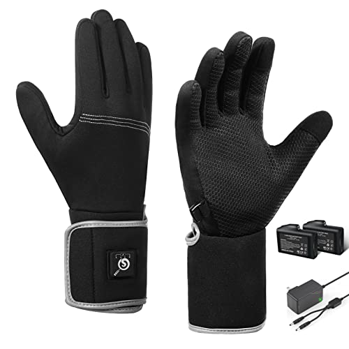 Savior Heated Glove Liners,Electric Heated Thin Gloves with Remaining Power Display,Rechargeable Hand Warmers,Suitable for Winter Driving,Typing,Running,etc.