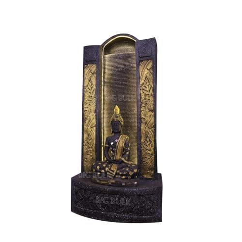 Image of Big Slate Buddha Fountain for Living Room Home Decor Garden Decoration and Drawing Room (Black Slate Buddha)