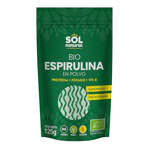 Sol Natural - Espirulina en polvo ecológica - Superalimento detox - 125 g