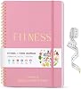 Diario de fitness y alimentación para mujeres, planificador de ejercicios y bienestar sin fecha de 150 días con cinta métrica, diario de pérdida de peso rosa para establecer metas y seguir el progreso de ejercicio, entrenamiento y dieta (9.5''*7'') 2