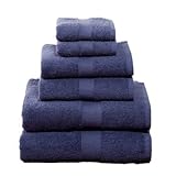 6 Piece Towel Set, Navy Blue