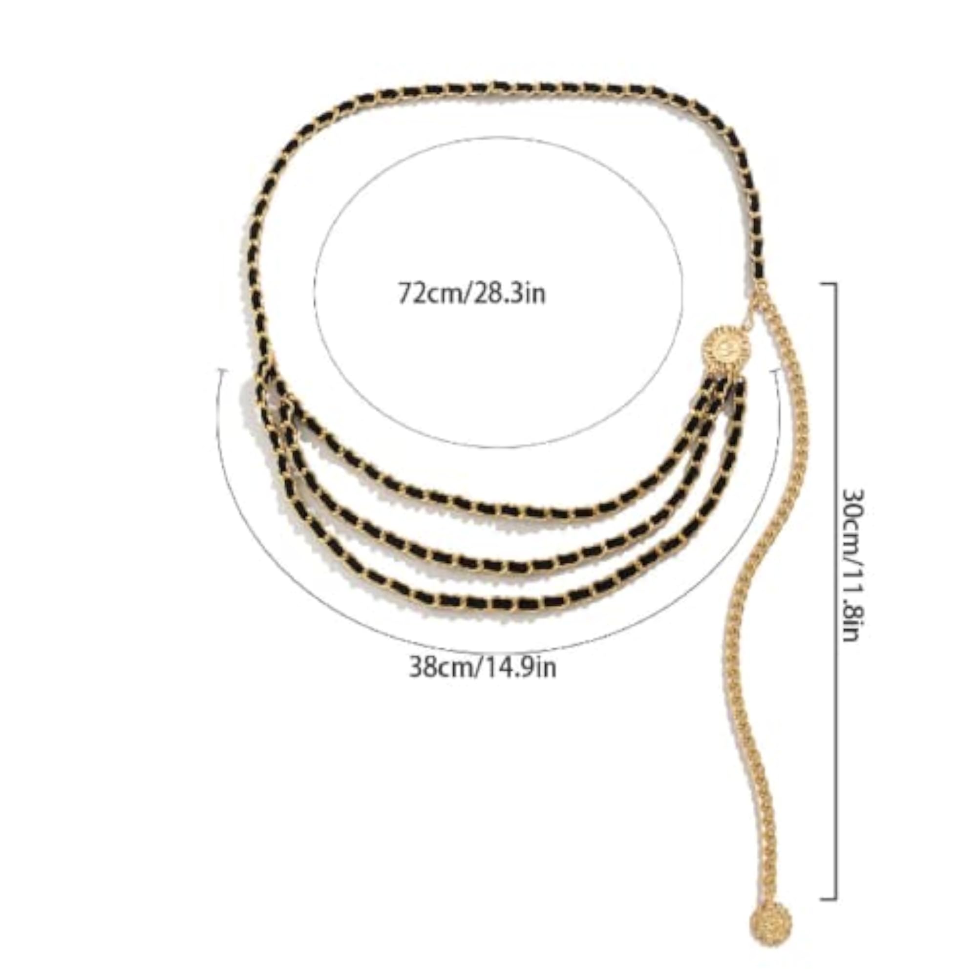 Vintage Multilayer Body Chain Waist Chain for Skirts and Coats