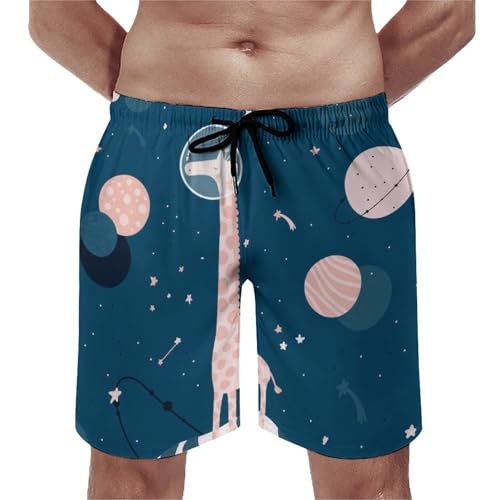 Swim shorts pantalon court de plage motif girafe spatiale tendance