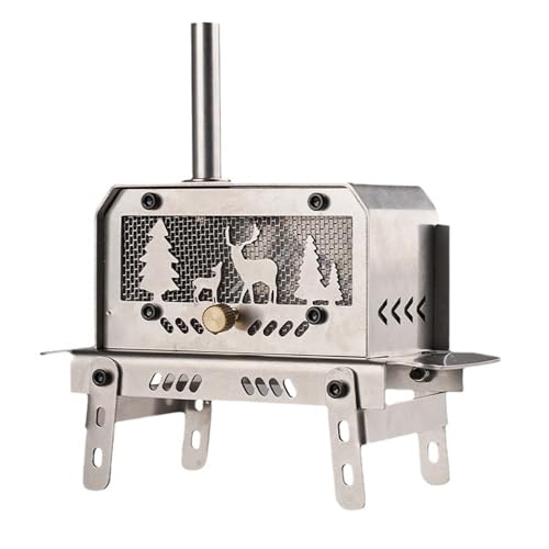 Forno per affumicatura decorativo – Bruciatore a legna in metallo, per la presentazione da tavolo | presentazione portatile di alce e albero di Natale, picnic all'aperto, campeggio, avventure