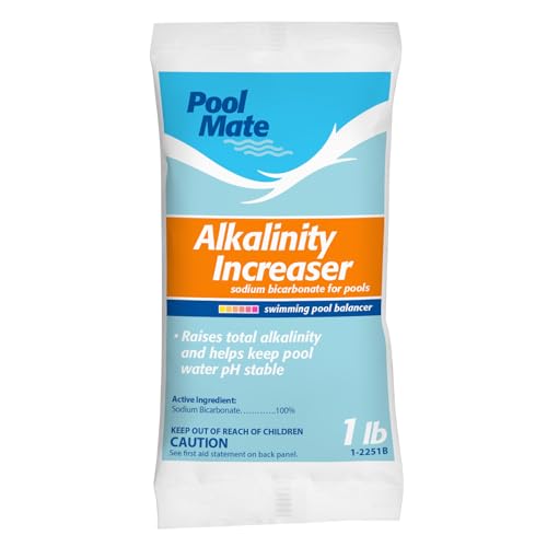 Pool Mate 1-Pound Premium Alkalinity Increaser for Swimming Pools, 100% Sodium Bicarbonate, Made in USA