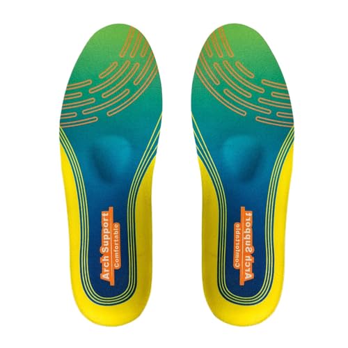 Semelles intérieures à haute voûte plantaire, inserts de chaussures plates pour homme et femme | Absorption des chocs sur toute la longueur - Réducteur de fatigue des pieds pour la marche, la