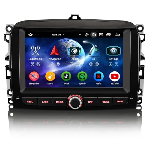Erisin 8-Core Android 14 4GB RAM+64GB ROM Autoradio Bluetooth 5.0 per Fiat 500L 2012-2017 7 pollici Schermo tattile Supporto GPS Navigatore Senza fili CarPlay Android Auto WiFi DAB+ DSP Canbus OBD2