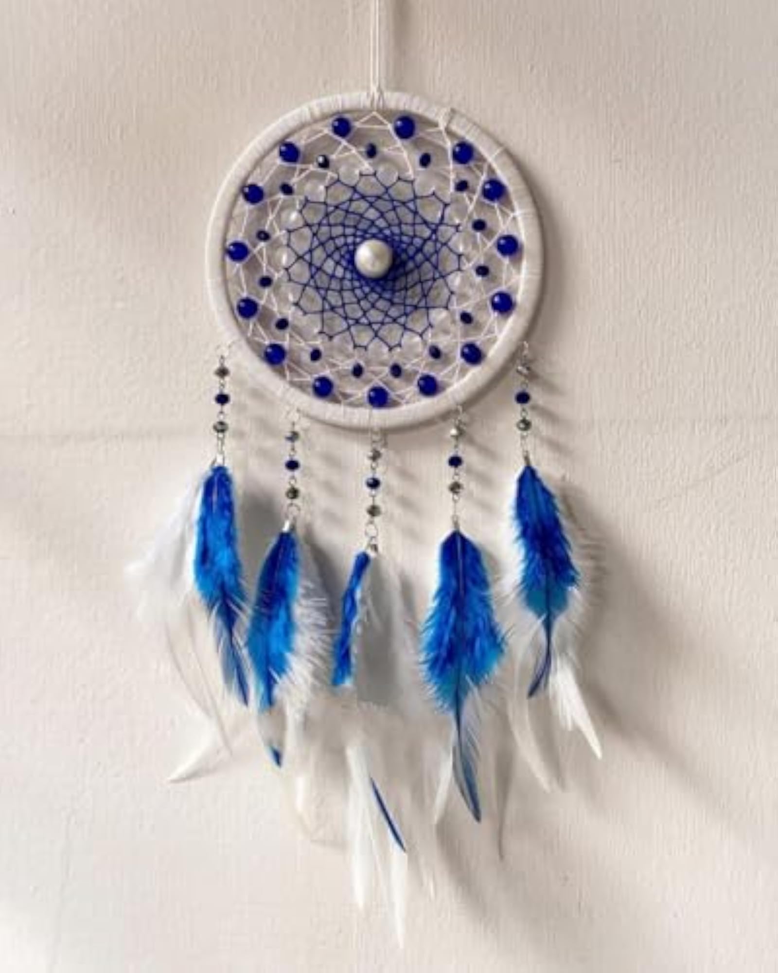 4INCH Blue White Dream Catcher for Home Decor