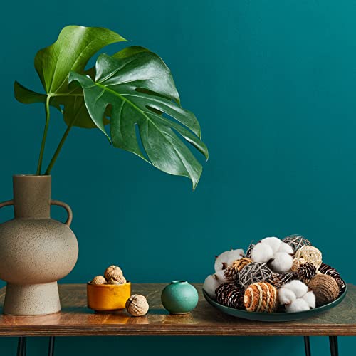 25 Pcs Decorative Balls For Bowls Vase Filler Balls Assorted Decorative Spherical Natural Woven Rattan Wicker Balls Spheres Orbs Filler For Valentine's Party Decor(Minimalist Style,Mixed Sizes) #TOP6