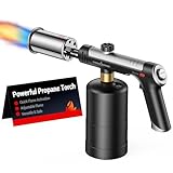 ThermoMaven Propane Torch with One-Touch Max Fire, Cooking Blow Torch Gun with a Safety Lock, Charcoal Lighter, Flame Thrower, Kitchen Food Torch Head for Grill, Sous Vide, BBQ (Tank Not Included)