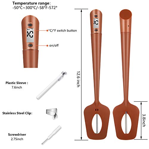Digital Candy Thermometer Deep Frying Immediate Read Temperature Reader Digital Spatula Thermometer Durable And Stirrer For Kitchen Cooking, Candy, Chocolate, Baking Bbq, Sauce #TOP1