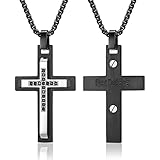 PAITAIN Cross Necklace for Men Birthday Gifts for Dad Jewelry for Men Dad White Gold Filled Titanium