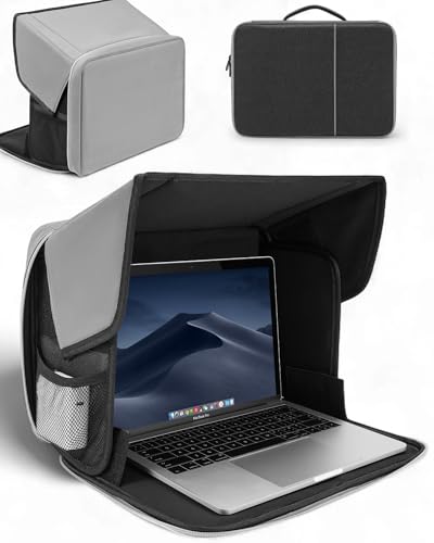 Laptop Sun Shade Fits 13-16 inch Laptop UV-Heat Reflective & Water-Resistant Material Easy to Carry Computer Case for Working Outside Travel Beach
