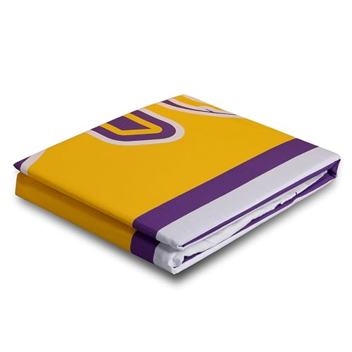 hermet NBA, Bettwäsche-Set für Einzelbett, Einzelbett, Bettlaken, Spannbettlaken, Kissenbezug, 100% Baumwolle, Lakers, offizielles Produkt