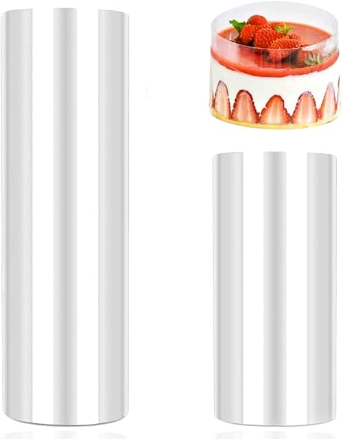 Cake Collars, Transparent Acetate Roll, for Cake Making and Decoration, 15cm x 10m/10cm x 10m, 2 Pcs