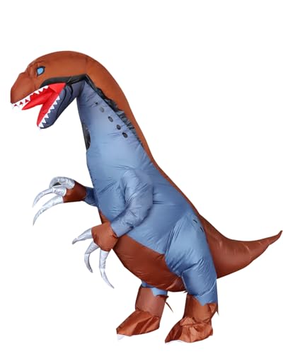 FXICH Aufblasbare Dinosaurier Kostüme für Erwachsene Aufblasbares Kostüm Aufblasbarer Dinosaurier-Anzug Lustiges Dino-Kleid Aufblasbarer Dinosaurier-Anzug mit silbernen Krallen