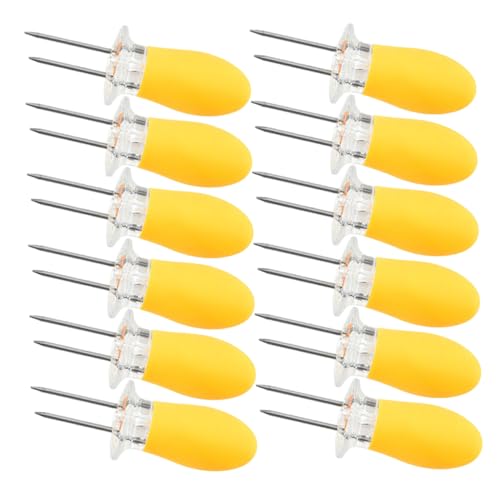 TOYANDONA 12pezzi Supporti Per Pannocchie in Inossidabile Design Compatto e Ergonomico Set Di Forchette Per Mais Riutilizzabili Adatte Per Barbecue e Altri Solidi Facile Da Pulire
