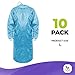 AMZ Medical Supply Blue Disposable Isolation Gown, Large. Pack of 10 Fluid Resistant 45 GSM SMS Disposable Gowns Medical. Breathable Isolation Gowns with Knit Wrists & Long Back Ties
