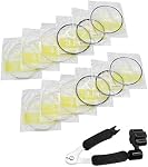 Black Nylon Classical Guitar Strings 2 Full Sets and 3-in-1 Restringing Tool With String Winder, Cutter, and Pin Puller