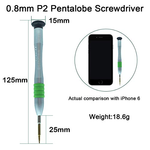TPEKKA Precision 0.8 mm 5-Point Pentalobe Screwdriver,New 5 Point Star Pentalobe Screwdriver for iPhone 5S iPhone 6 / 6S / 6 s Plus / 5C / 5/4 / 4G / 4S [S2 Material]