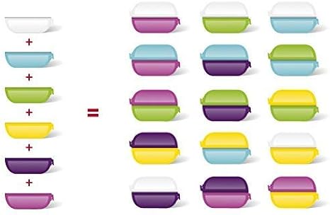 Emsa Sandwich Box Set Variabolo with 6 Half-Bowls 3Piece In Assorted Colours, Multicoloured