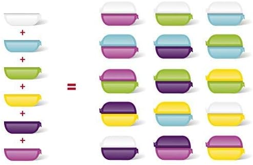 Emsa Sandwich Box Set Variabolo with 6 Half-Bowls 3Piece In Assorted Colours, Multicoloured