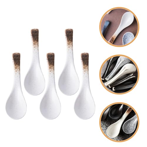 Cuillère à ramen japonaise COLLBATH lot de 5 cuillères à soupe en céramique pour repas - 6
