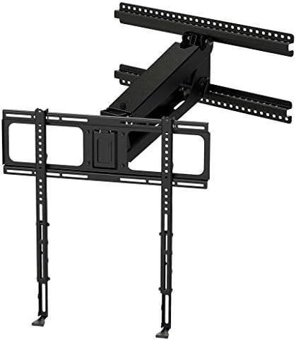 MantelMount MM340 Above Fireplace Pull Down TV Mount - with Patented auto-straightening, auto-stabilization, 2 Gas Pistons, Adjustable Motion Stops, Wire tabs & Safety Pull-Down Handles