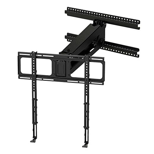 MantelMount MM340 Above Fireplace Pull Down TV Mount - with Patented auto-straightening, auto-stabilization, 2 Gas Pistons, Adjustable Motion Stops, Wire tabs & Safety Pull-Down Handles