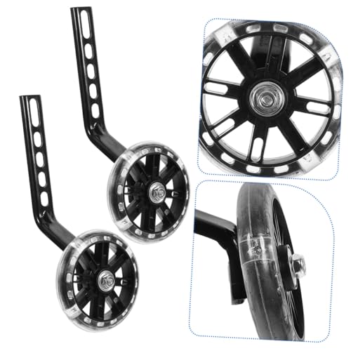 Ruedas de entrenamiento minkissy para bicicleta 4 piezas, ajustables, resistentes, negras con luz intermitente, compatibles con bicicleta de equilibrio miniatura 7