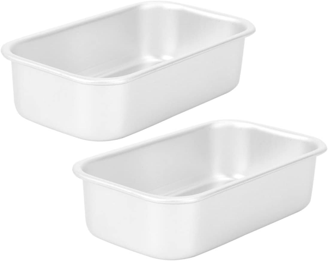 LIFKOME4 Pcs Square Cake Mold Tray Bake Tin Baking Tools Garnish Tray Non Stick Baking Pan Baking Pan Tray Gel Cake Molds Bread Baking Tin Italian Loaf Pan Fudge Frying Pan Aluminum Alloy