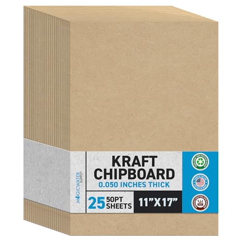 MagicWater Chipboard Sheet - 11x17 inch - 50 pt - 0.050" Thick - 25 Pack