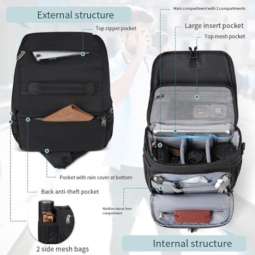 Bolso de hombro para cámara impermeable con compartimento independiente 4