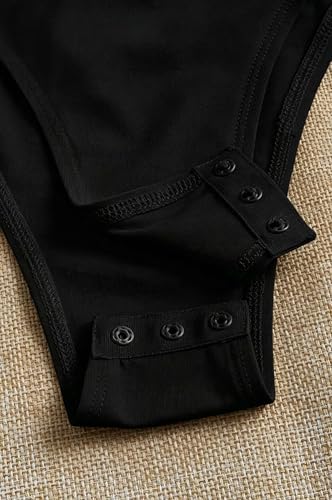 ANYOCEAN Women's 3-Pack Crew Neck Tank Top Slim Fit Bodysuits, Cotton Soft Knit Basic Sleeveless Thong Top, Stretch Shapewear Leotard for Daily & Athletic Wear (26A088 3P Black M)