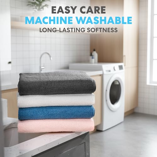 Simpli-Magic 79451 Popcorn Textured Bath Towels Set, 2 Bath Towels, 2 Hand Towels, 2 Washcloths, 6 Pieces, Gray