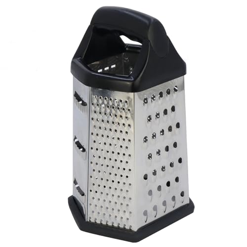 Navoys 9 Stainless Steel 6-Sided Grater - Handheld, Dishwasher Safe, Multi-Purpose
