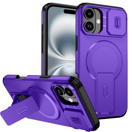 Coque iPhone 16 Plus antichoc aimantée protection caméra coulissante 6,7" Mor