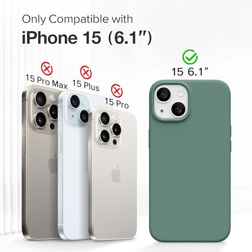 Image of Kratos Soft Silicone Case Cover Compatible with iPhone 15 - Everyday Comfort Protection, Wireless Magnetic Charging Case with Raised Edge Camera & Screen Protection, Shock-Resistant Design