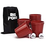 Offizieller Big Pong | 12 Rieseneimer | 2 Bälle | 1 Tragetasche | Premium Qualität | Outdoor-Spiel | Garten | Strand | Sommer | Erwachsene & Kinder | 100% Spaß | OriginalCup®