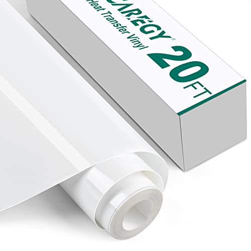 Caregy Heat Transfer Vinyl Htv Iron On Vinyl For T-Shirts 12 Inches By 20 Feet Roll (White) #TOP3