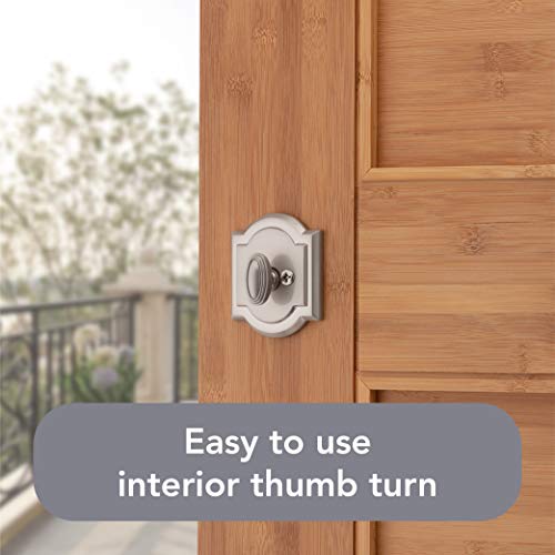 Baldwin Arch, Single Cylinder Front Door Deadbolt Featuring Smartkey Re-Key Technology And Microban Protection, In Satin Nickel #TOP4