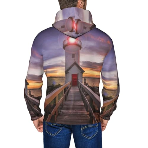 Sweat à capuche zippé homme manches longues veste décontractée Lighthouse