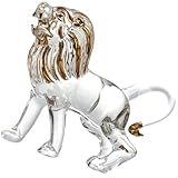 Artigianato in cristallo: lavorazione e aspetto elegante, la statua del leone è un ornamento delicato, scultura da scrivania per ufficio