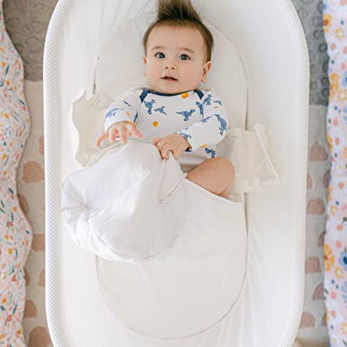 Image of Happiest Baby SNOO Comforter Sleep Sack - Organic Cotton Swaddle Blanket - Doctor Designed Promotes Healthy Hip Development