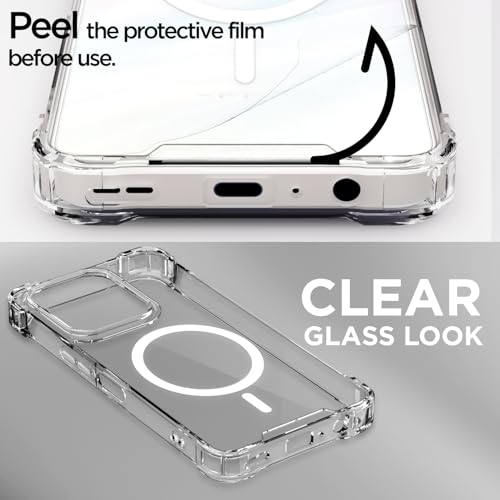 Image of Amazon Basics Back Cover for Oppo A5x Mag-Safe Shockproof PC + TPU Protective Case Magnetic Support Bumper Case (Transparent Mag-Safe)